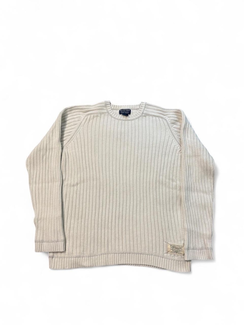 Vintage 90s Polo Jeans Co ribbed crewneck sweater cream M mens